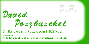 david poszbuschel business card